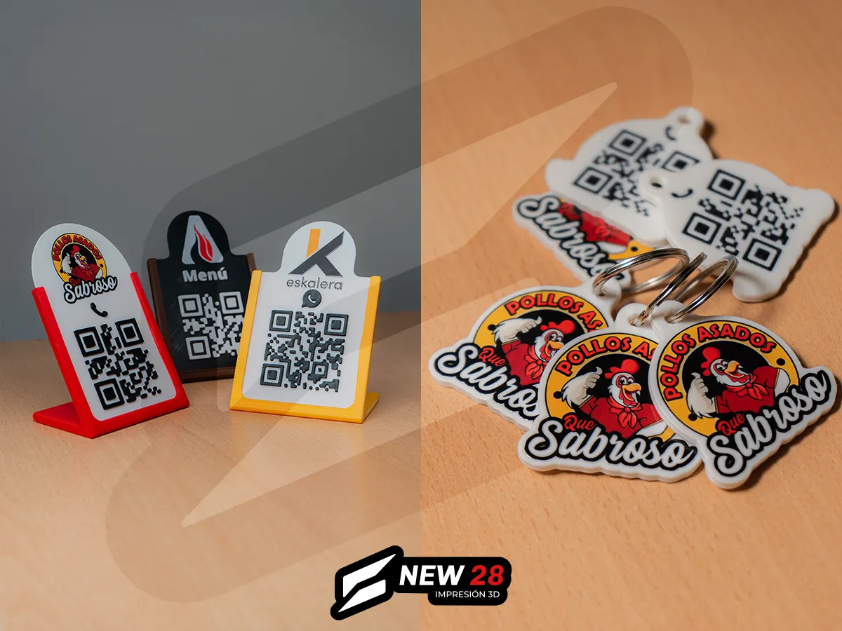 Piezas impresas en 3D con logo personalizado
